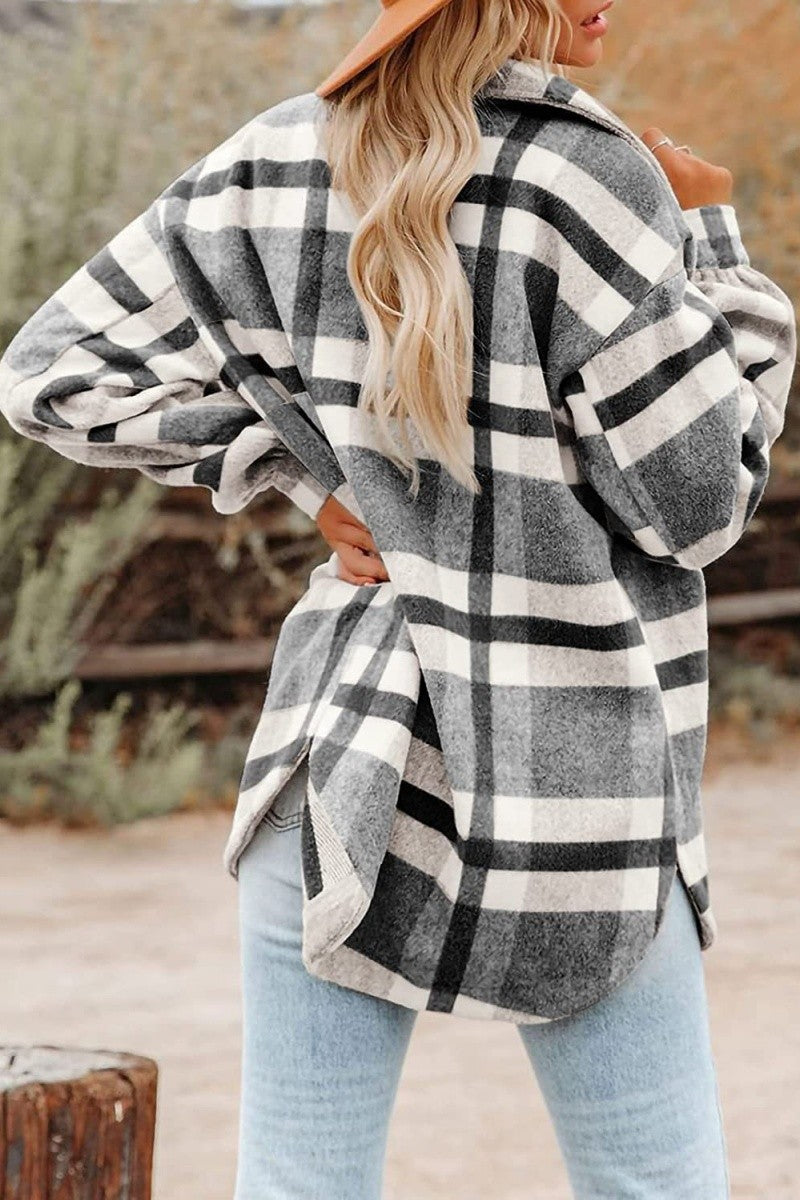 "Mountain Mist" Oversized Plaid Jacket