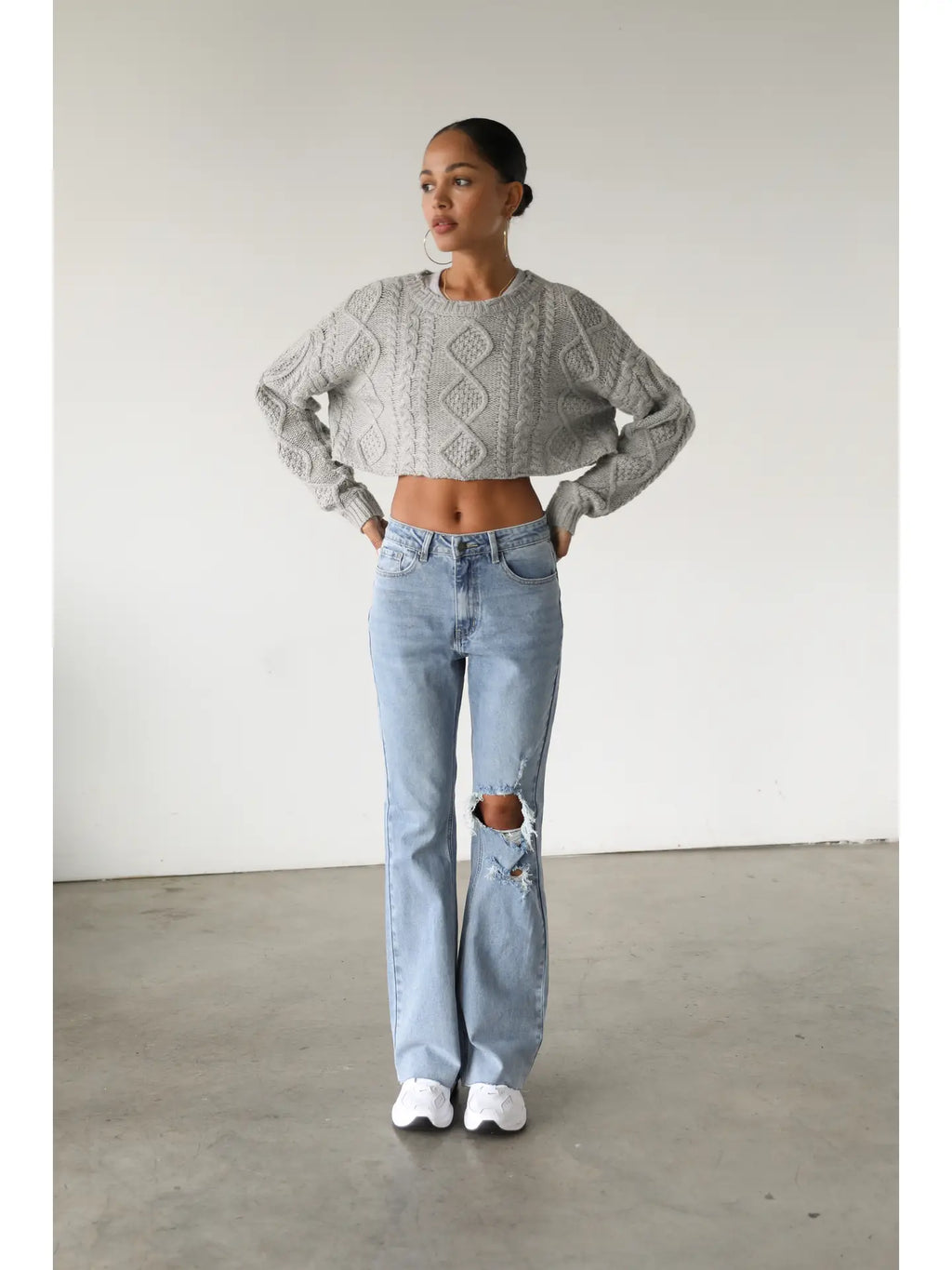 Classic High Rise Light Flare Denim Jeans