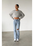 Classic High Rise Light Flare Denim Jeans