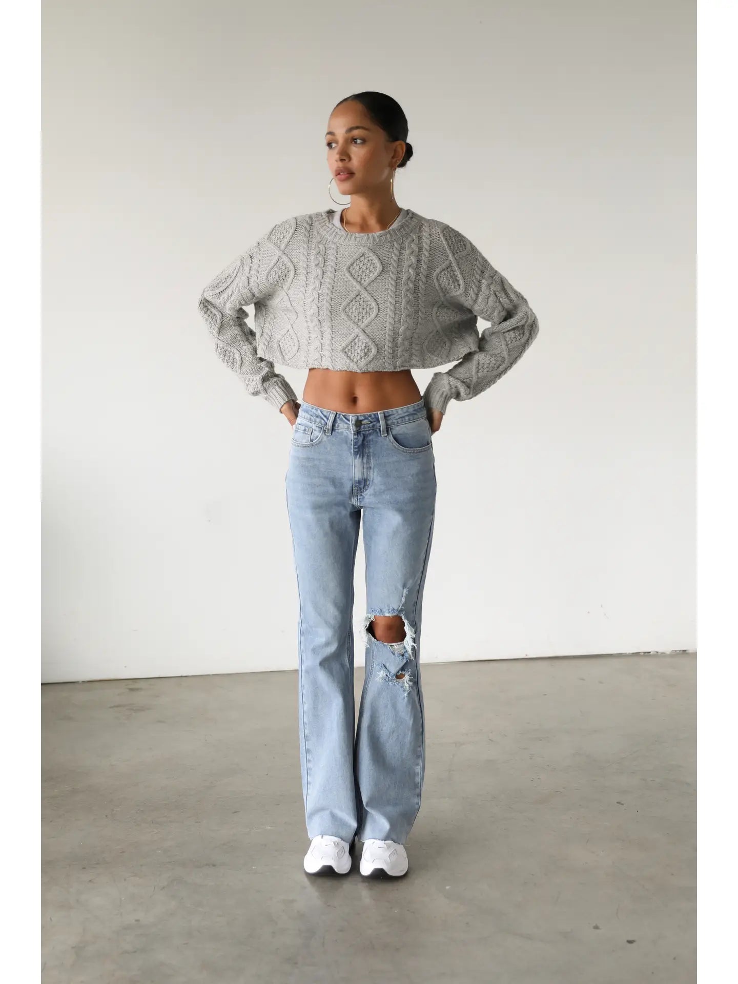 Classic High Rise Light Flare Denim Jeans