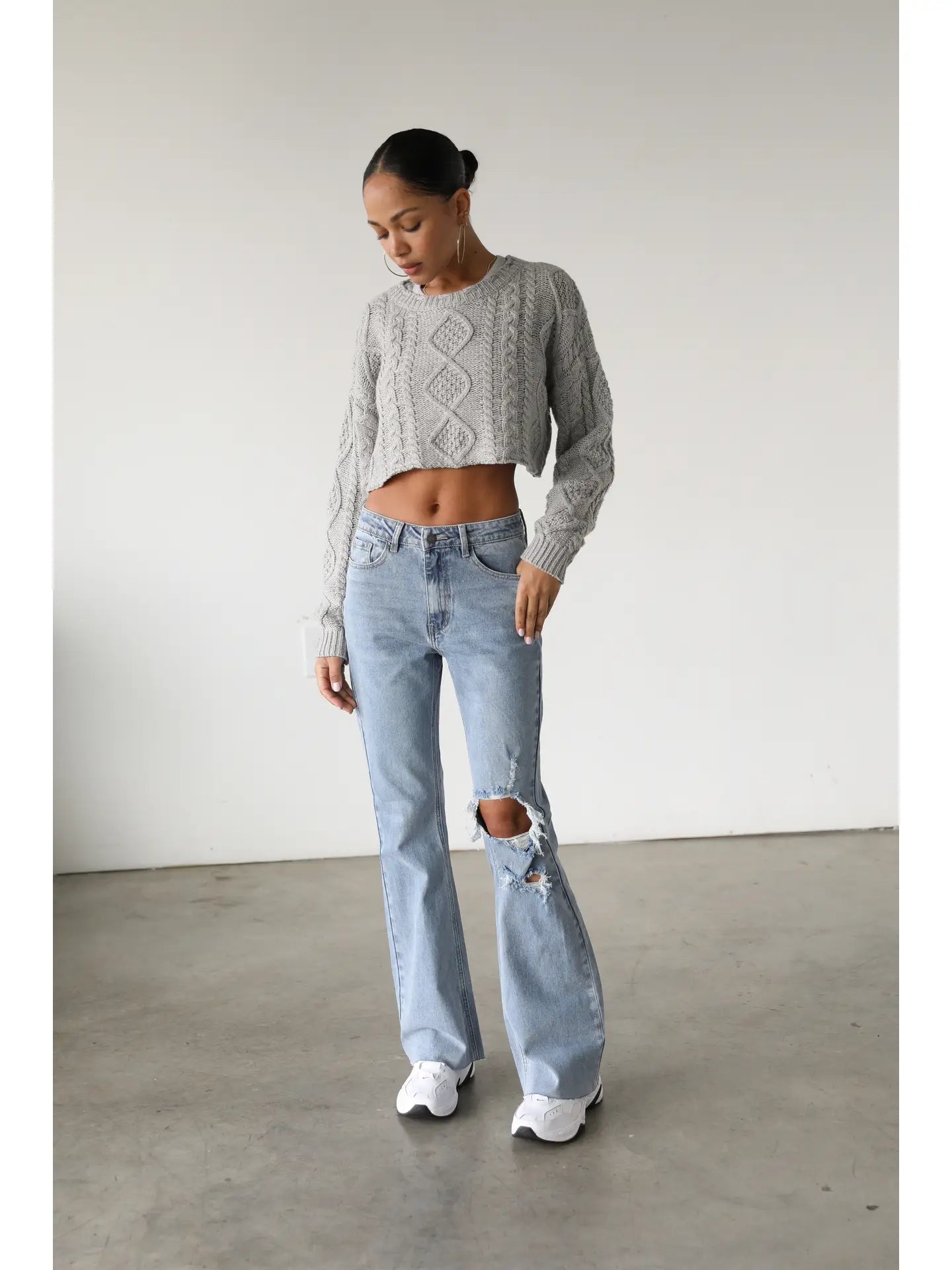 Classic High Rise Light Flare Denim Jeans