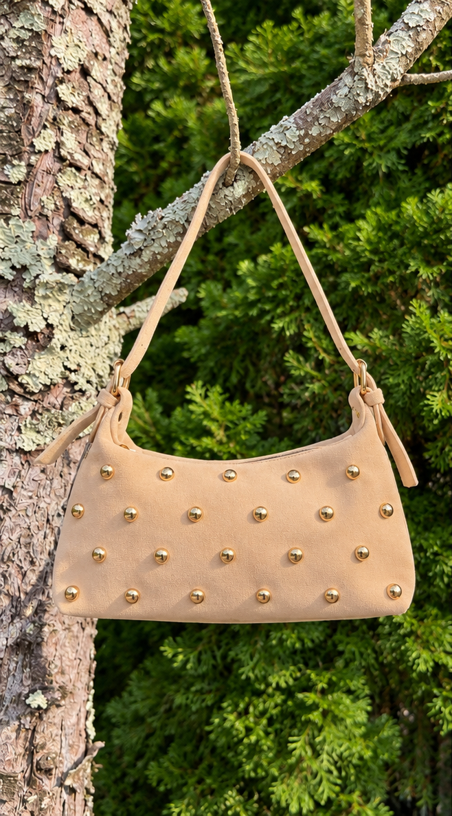 The Studded Suede Shoulder Bag