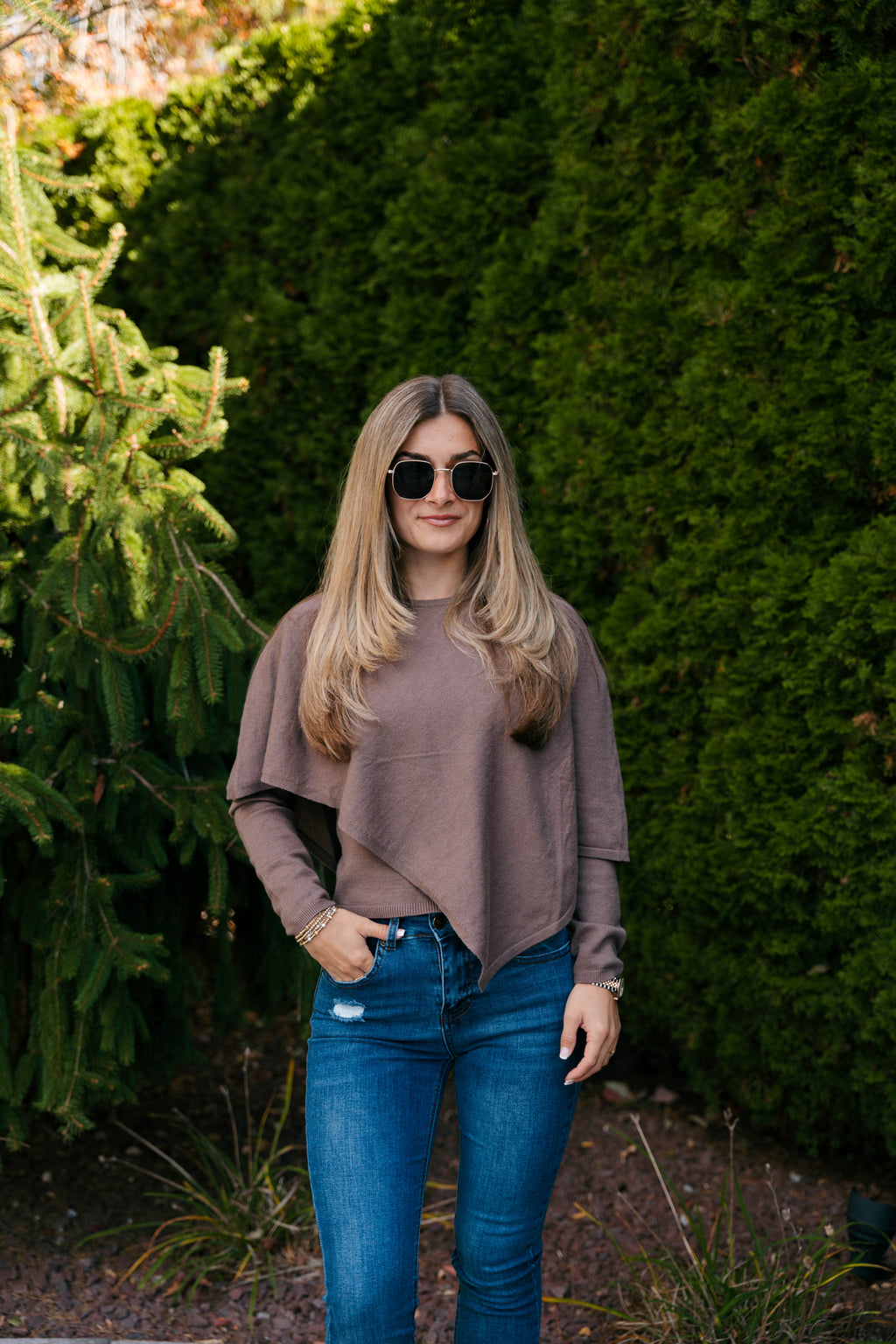 The Mocha Layered Poncho Top