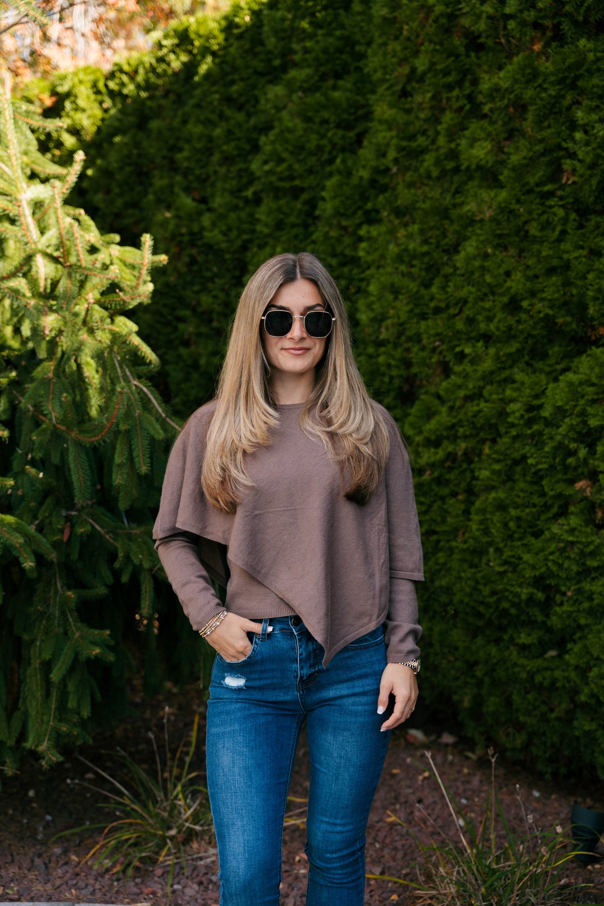 The Mocha Layered Poncho Top
