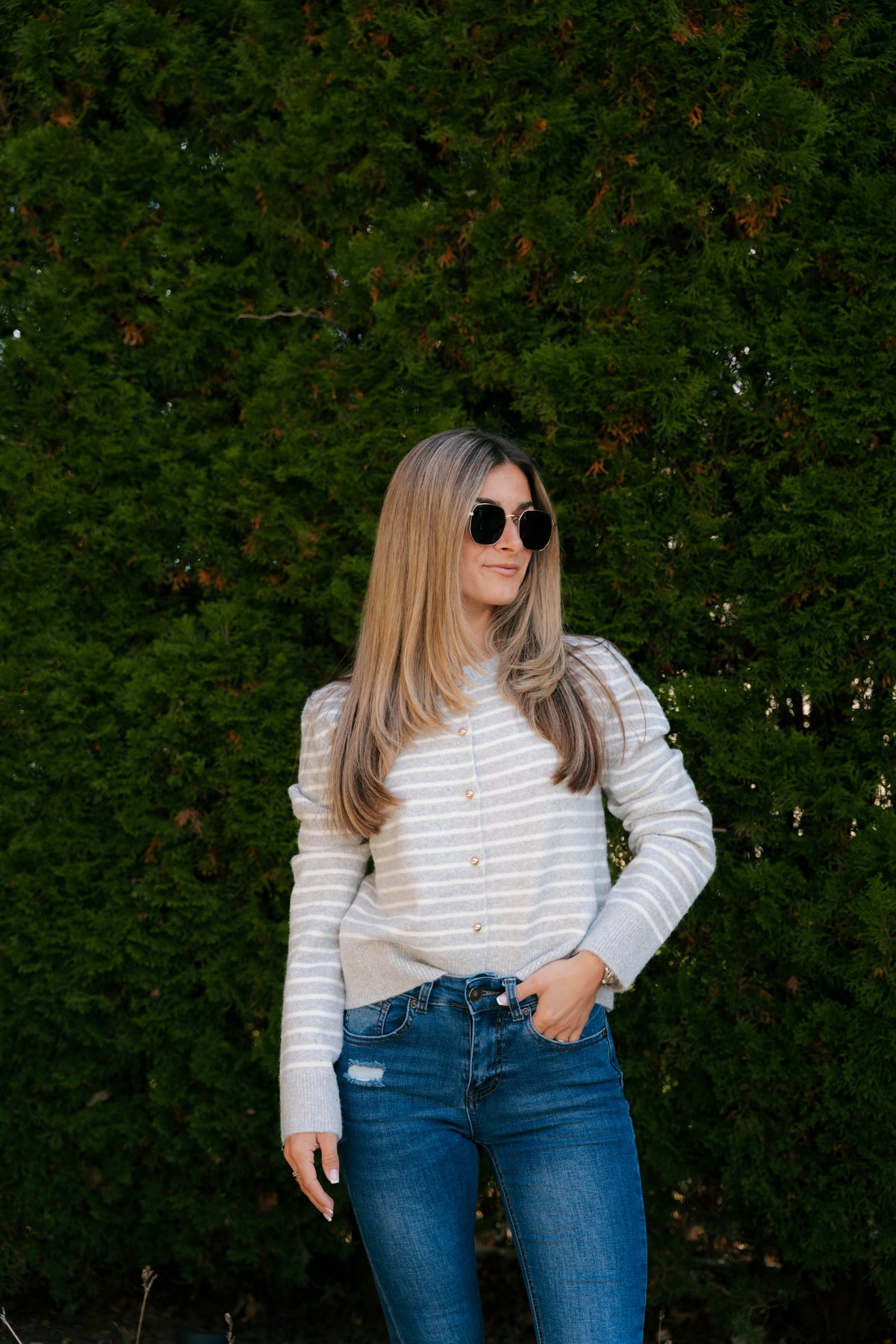 The Soft Stripe Cardigan